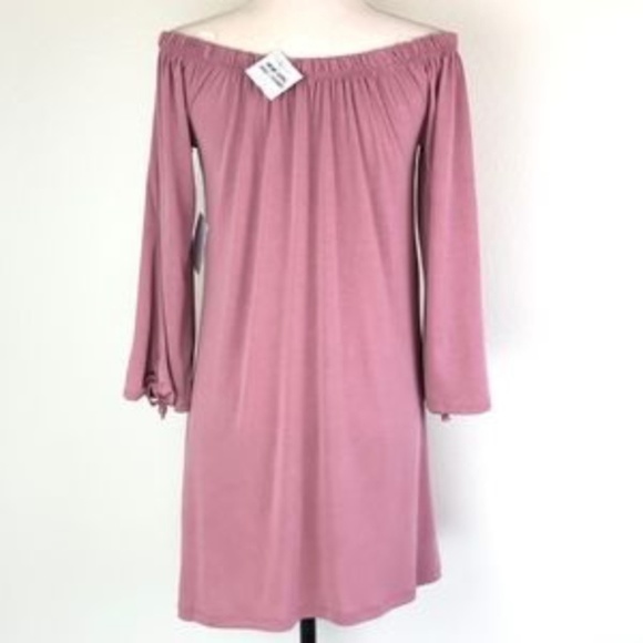 Strapless Mini Dress Tunic Bell Sleeve - Picture 4 of 5